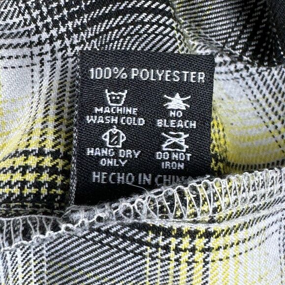 DIXXON Moon Eyes Flannel Men's 4XL Yellow Black Plaid Button Up Heavyweight - Picture 6 of 8